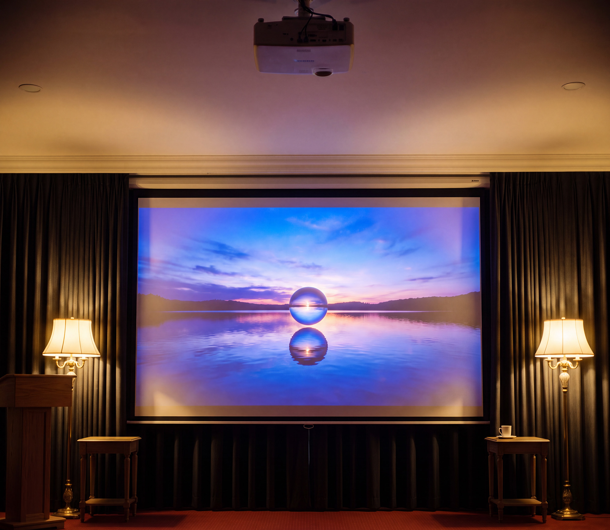 funeral chapel displays and projections