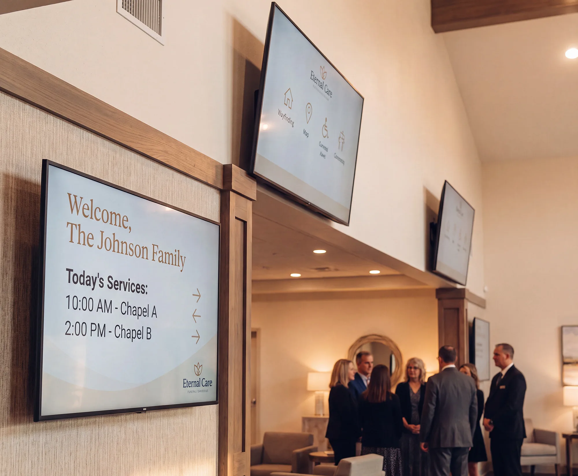 funeral home lobby tv