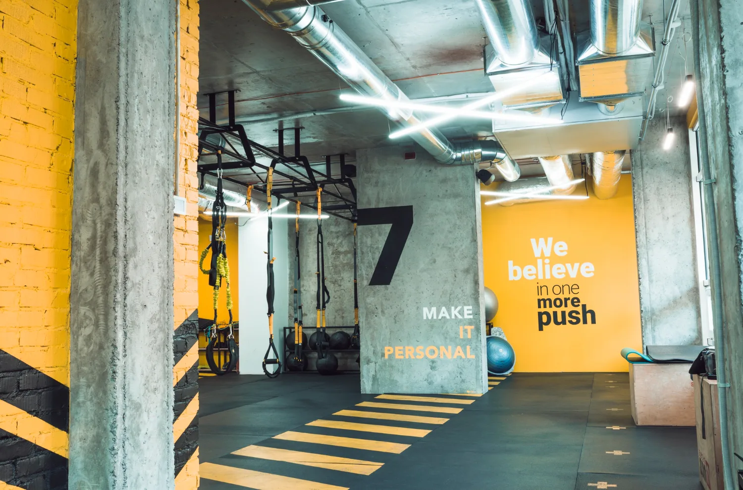 A gym is several rooms with ==different audio needs.==
