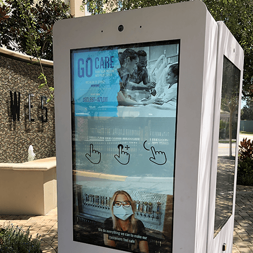 outdoor touch screen digital signage for hotels