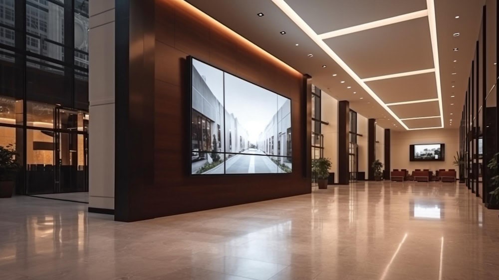 hotel lobby digital displays