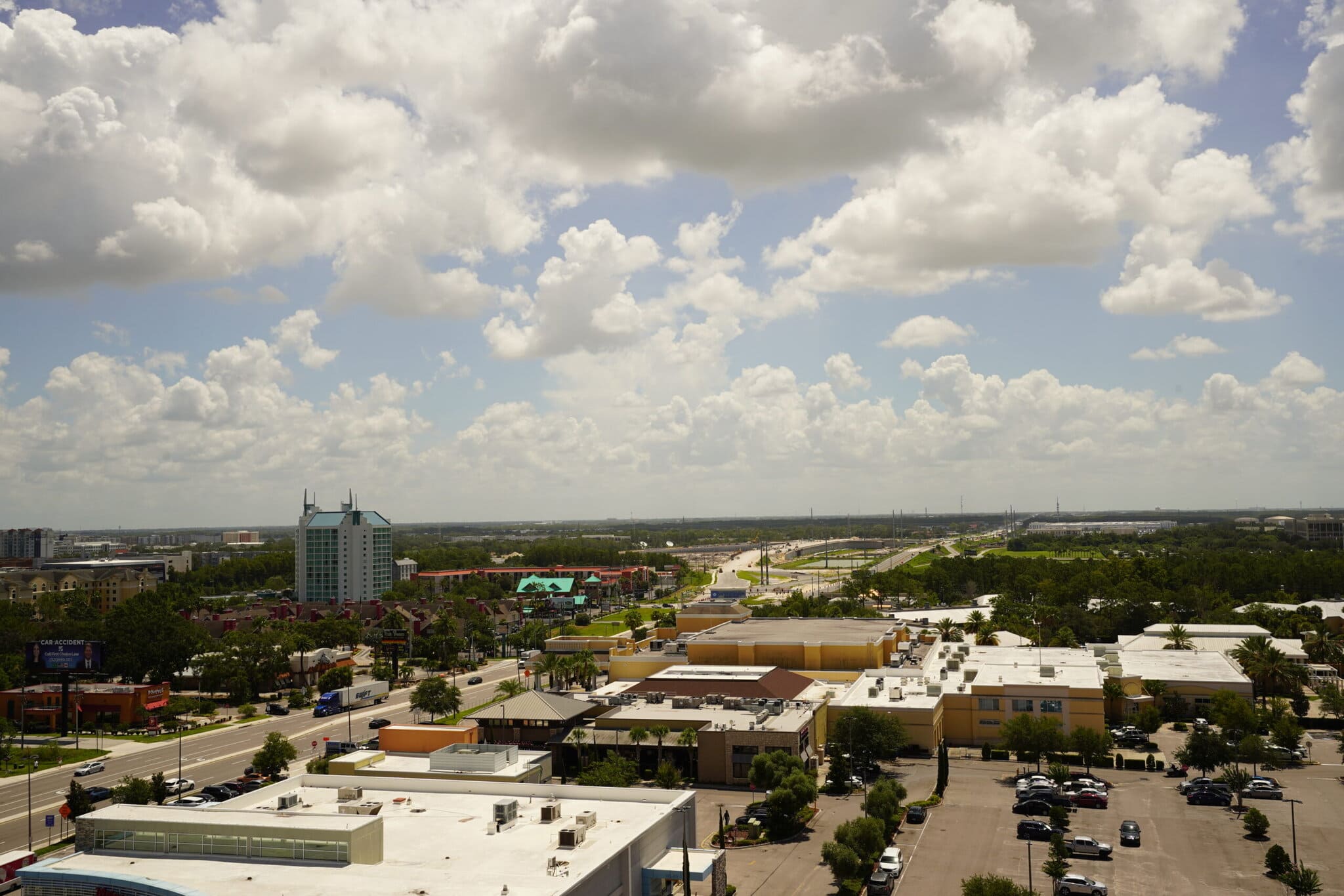 Urban landscape under a cloudy sky.