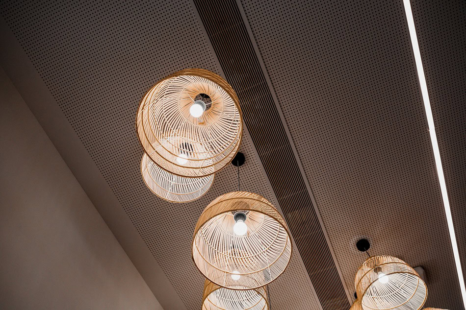 Modern ceiling lights with wicker shades